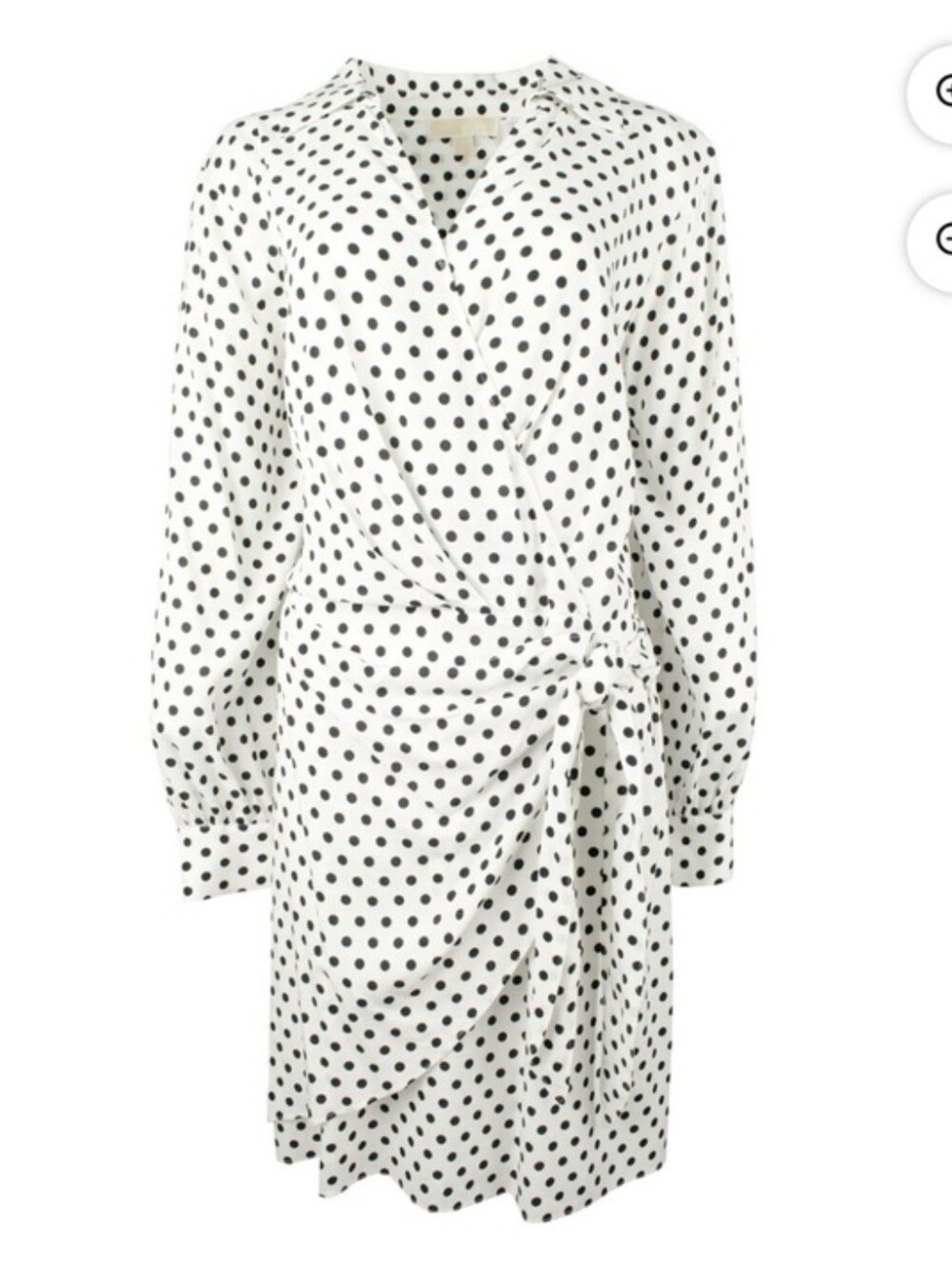 Michael Michael Kors White and Black Polka Dot Faux Wrap Dress Size 1X